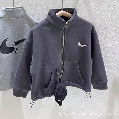 Children plus cashmere winter jacket for boys zipper new baby boys' jackets & coats