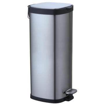 30L RED Stainless Steel Pedal bin