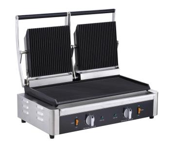 Parrilla Panini eléctrica ranurada
