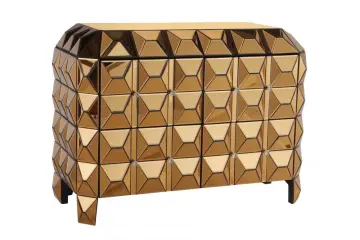 Mirrored Cabinet Brown Glass Large Storage