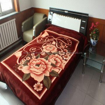 2014 New Fashion Raschel Polyester 1-ply Embossed Blanket