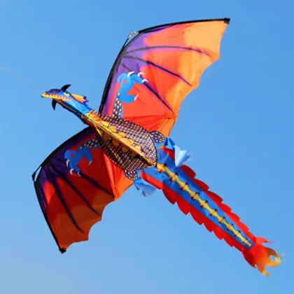 New 3D Dragon Kite With Tail Kites For Adult Kites Flying Outdoor 100m Kite Line
