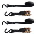 4 PACK Rubber handle ratchet strap