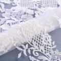 White Flower Flat Lace Embroidery Fabric