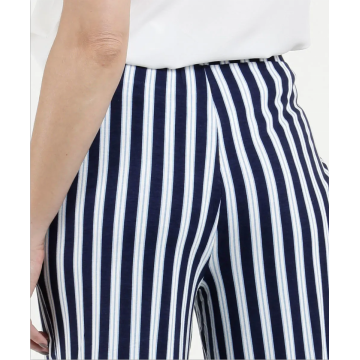 Pantaloni a gamba larga con stampa a righe casual da donna