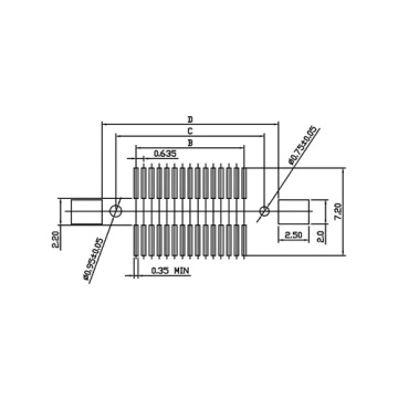 H10.0 Single Slot Male Board-to-Board Connectors