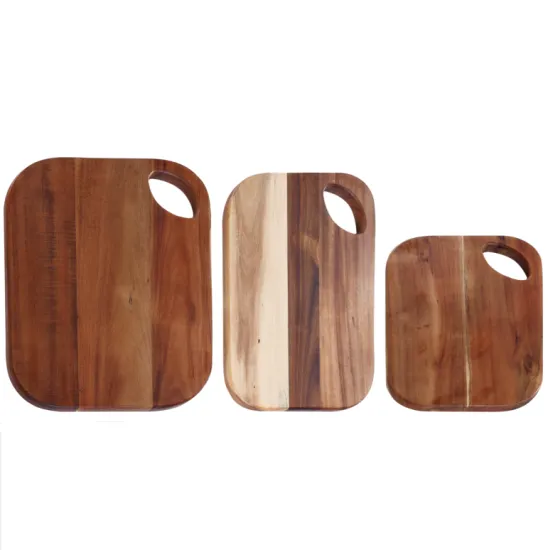 Rectangle wood chopping board with portable hole