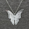 Argent Belle Papillon Pendentif Collier Bijoux pour Femmes Filles Enfants Pendentif Chaîne Collier 20 + 2 pouces Femmes Bijoux