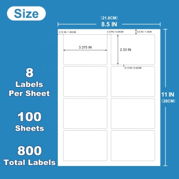 3.375" X 2.33" adhesive sticker paper