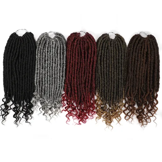 Natural Soft Crochet Braids Synthetic Braiding Hair Extension Faux Locs Crochet Twist Hair With Curly Ends Straight Goddess Locs