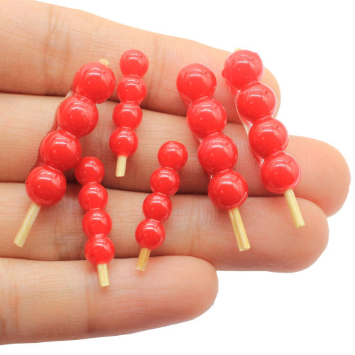 Simulation Food Tomatoes on Sticks Resin Beads Dollhouse Toys Home Decor Charms Hair Clip Kids Head Accessory