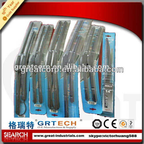 High quality wiper blades,windshield wiper flat type with hose and water nozzle