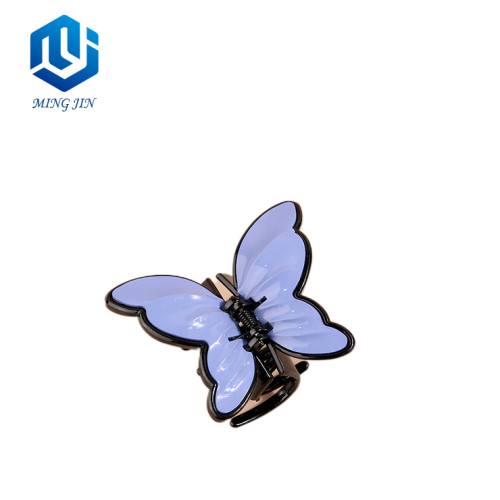 Hot Sale Korean Style Resin Hair Claw Colorful Butterfly Clips for Girls