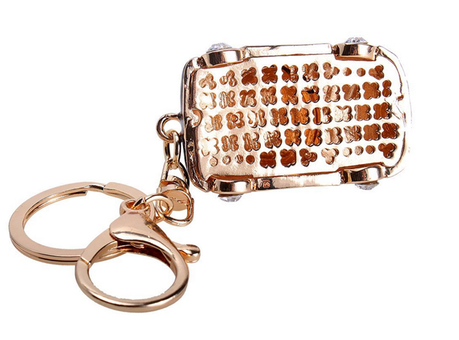 Personalized Metal Rhinestone Hollow Jeep Car Key Ring