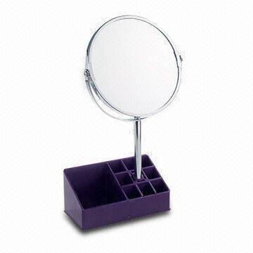 Cosmetic Mirror with ABS Base, Made of ABS, Iron and Glass, Measures 16.5 x 8.5x 37Hcm