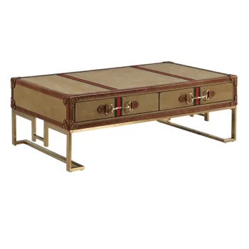Retro Vintage Coffee Tables with Drawers and Metal Steel Legs for the Living Room