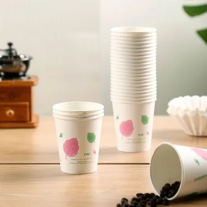 80PCS Eco-friendly Disposable Cup Bamboo Fiber Insulated Paper Cups Sanitary Coffee Tea Cup Anti Scalding Dixie Cup for Milk