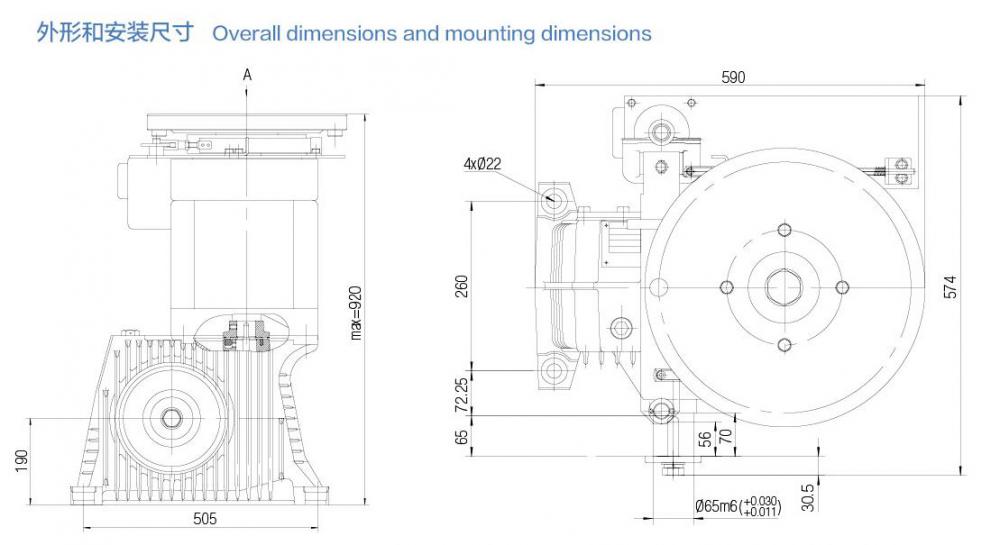 Geared Escalator Driving Machine/ Traction Machine for Escalator ET125, Escalator Spare Part