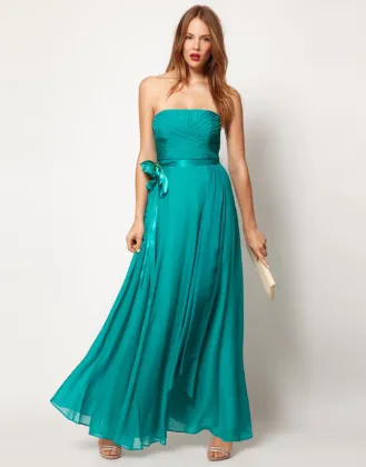 Banding Maxi Ankle Maxi Dress , Lightweight Chiffon Sweetheart Neckline