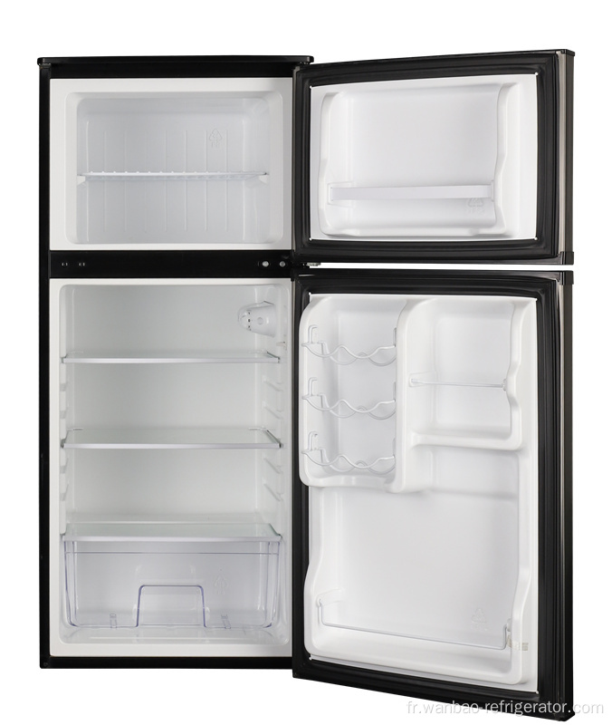 Mini réfrigérateur à double porte pour hôtel/maison Top-Freezer