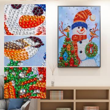 Christmas Snowman with Christmas Tree Diamond Painting