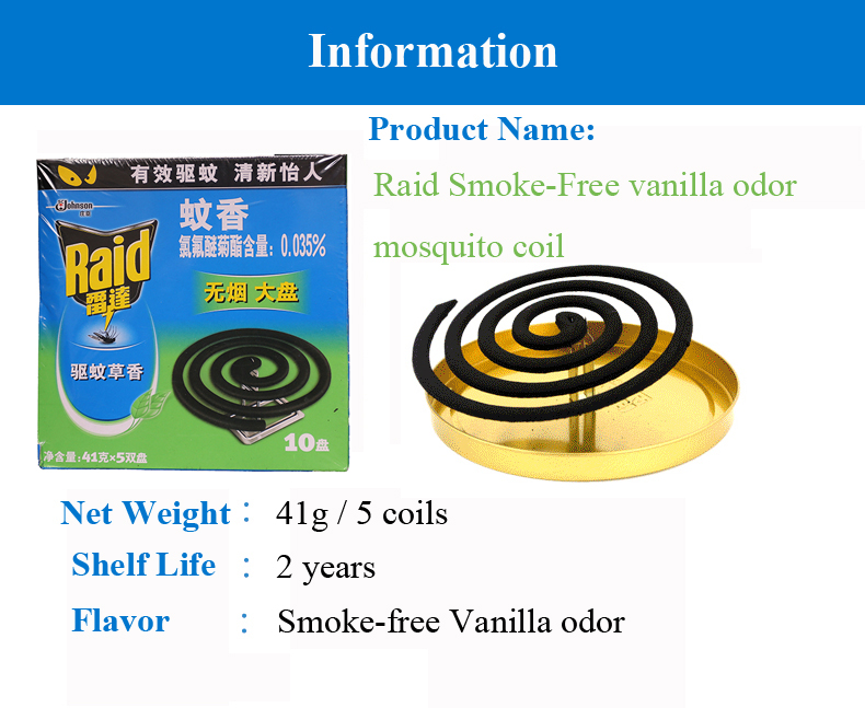 Raid smoke-free vanilla odor mosquito coil