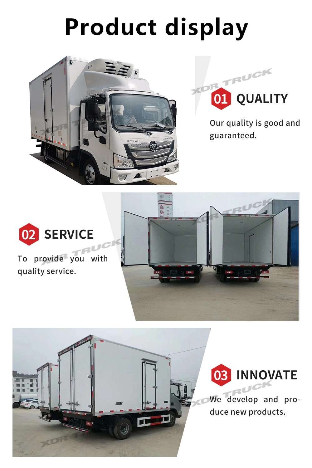 Foton brand cummins engine refrigerator unit food transport truck
