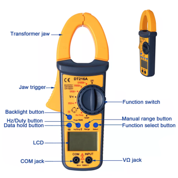 DC LCD AC Display Clamp Meter Power Tester