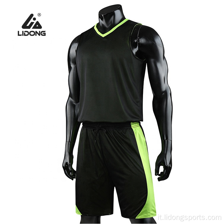 Maglia da basket personalizzata alla moda di colore verde Maglia sportiva