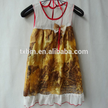 2015 newest style fashion 100% pure minion silk dress for children