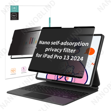 NanoBlind Nano Προσρόφηση 2 Way Privacy Filter για iPad Pro 13 ιντσών 2024 - Αφαιρούμενο και επαναχρησιμοποιήσιμο προστάτη οθόνης απορρήτου