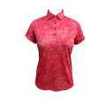 Ladies knit digital print Polo shirt