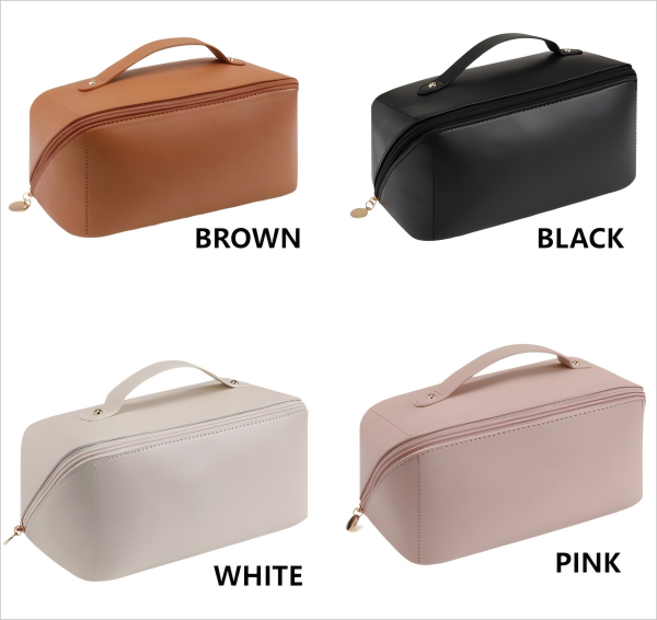 PU Cosmetic Bag with Multiple Compartments