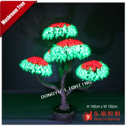 led simulation bonsai tree mushroom tree cherry blossom tree