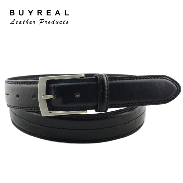 Men's Stitching Jean Leather Belt in Black