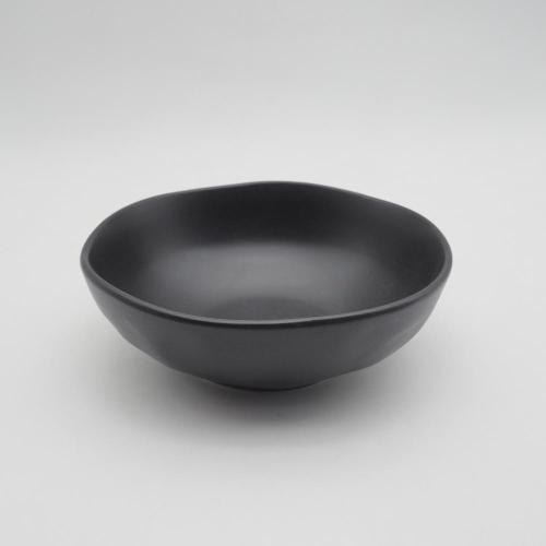 Forma irregular de grama de grama preta de esmalte preto conjunto de jantar/jantar de cerâmica