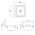 Pia de montagem de parede de aço inoxidável para cozinha industrial