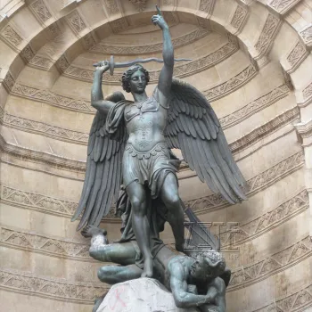 Outdoor Standing Saint Aartsengel Archangel Sculpture Metal Bronze St Michael Male Angel Statues