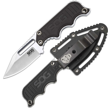 High-Quality Compact Camping Fixed Blade Knife - SOG Pocket Knife Tactical with Hard Sheath and Adjustable Clip