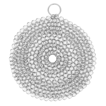 6 Inch 304/316 Stainless Steel Chainmail Scrubber for Cast Iron Pans