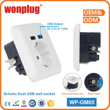 2017 TUV Approval High Quality New Design Home Use Electrical Sockets UK/US/EU USB Wall Outlet EU