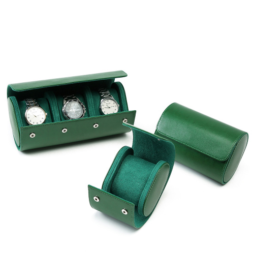 Customized PU leather 3 slots watch roll case