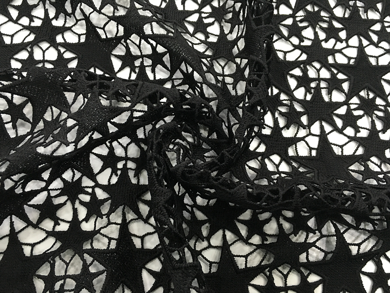 Mat Poly Yarn Guipure Embroidery Fabric