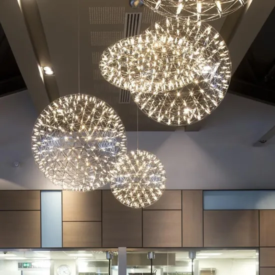 Classical Design Creative LED Pendant Light Firework pendant lights Stainless steel Round hanging Lamps Indoor Lustres de led