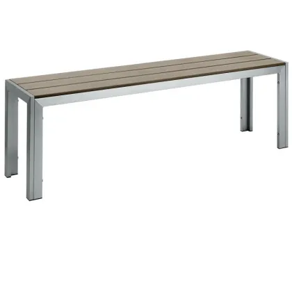 All Season Outdoor Stainless Steel and Teak Wood Garden Patio Benches