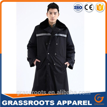 Winter warm long coat of traffic army uniform with epaulettes