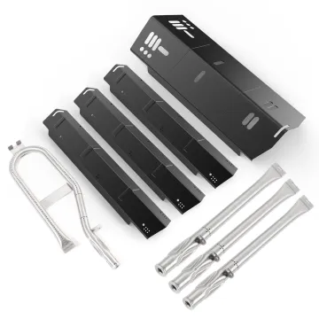 Replacement Grill Parts of Porcelain Steel Heat Shield and Stainless Steel Burner