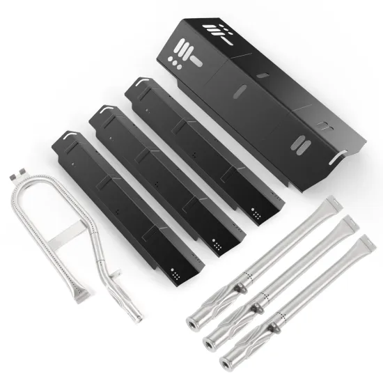 Replacement Grill Parts of Porcelain Steel Heat Shield and Stainless Steel Burner