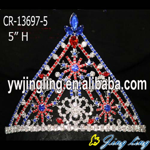 Series Red Blue Rhinestone Snowflake Christmas Crown