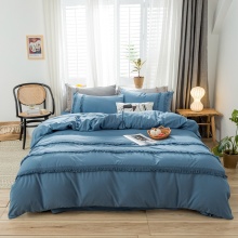 Bộ đồ giường Tua đẹp Full Queen White Blue Target